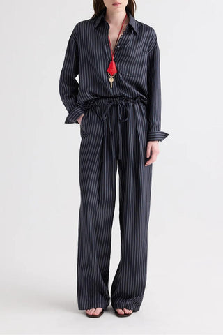 Silk PJ Pant | Blue Nights/Turkish Coffee