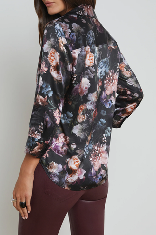 Dani Silk Blouse | Black Multi Vintage Oil Flower