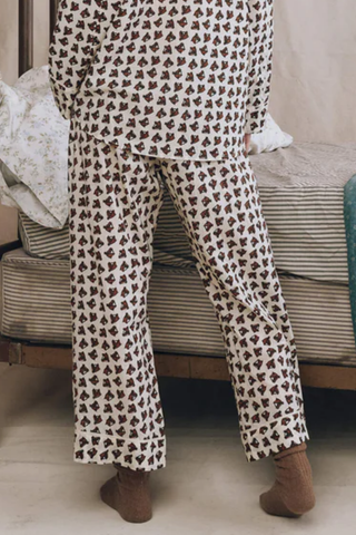 The Easy Sleep Pant | Cream Horse Medallion Print