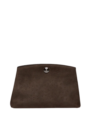 Pushlock Pouch | Dark Brown Ostrich