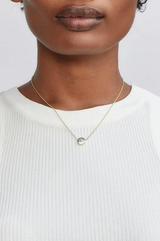 Mini Compass Pendant Necklace | Turquoise