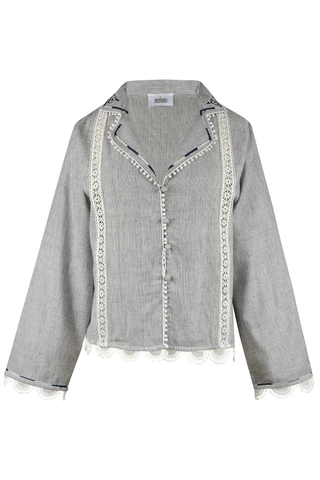 Rita Shirt | Grey Stripes