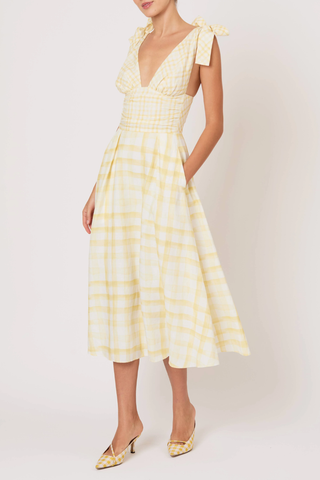 Bow Shoulder Dress | Yellow