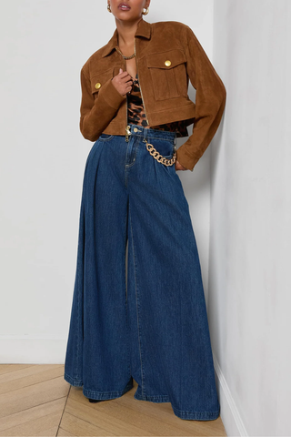 Micah Oversized Suede Jacket | Walnut