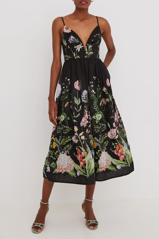 austin floral print midi dress Baltic Born Womens Austin Kimono Dress | Cobalt Print