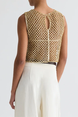 Sequined Muscle Tee | Olive Grey