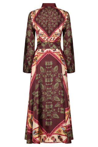 Silk Chemisier Dress | Stripes and Flowers