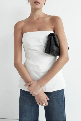 Strapless Tie Back Top | Off White