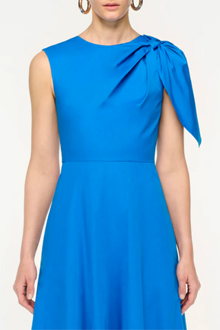 Cotton Poplin Midi Dress | Blue
