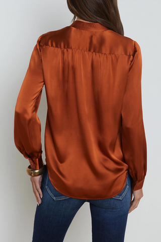 Bianca Band Collar Blouse | Rich Ginger