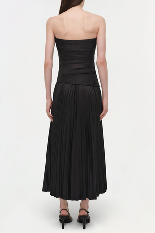 Arie Strapless Bustier Midi Dress | Black Multi