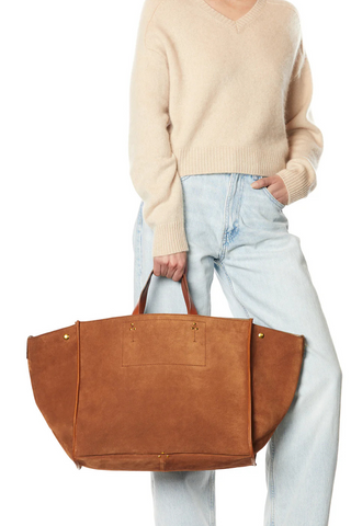 Léon L Tote | Split Suede Caramel