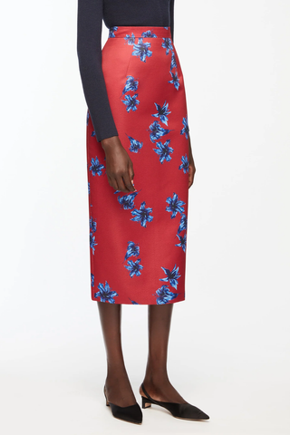 Lorelei Skirt | Red & Blue Festive Lillies