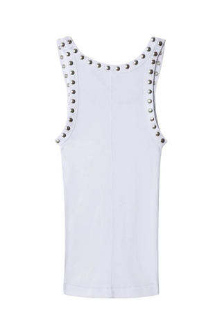 Studded Ribbed Tank | Optic White