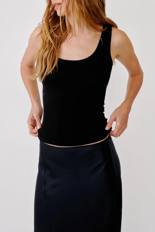 Coco Scoop Neck Tank | Black