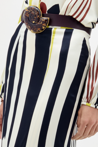 Florina Skirt | Distorted Multi Color Stripes