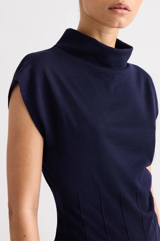 Funnel Neck Sleeveless Top | Blue Nights