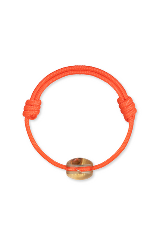 Lemon Quartz Cowry Bead With Orange Sapphire Orange Surf Cord Anklet