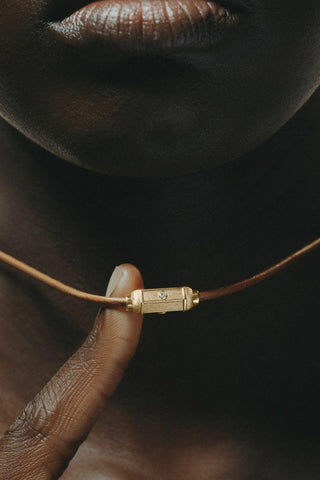 Micro Coco Diamond Locket Lasso Necklace | 39cm