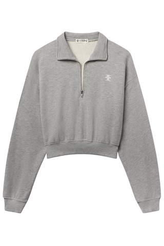 Cropped Half-Zip Sweatshirt | Heather Grey