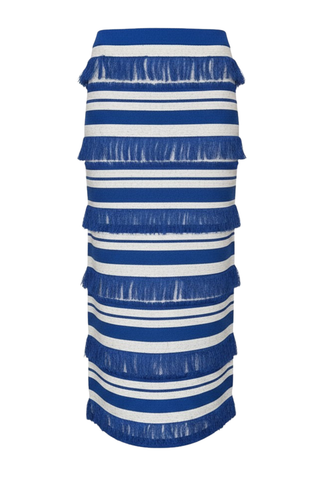 Lula Knit Midi Skirt | Royal Blue Stripe