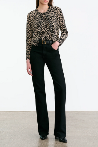 Keelah Cardigan | Taupe/Black Cheetah