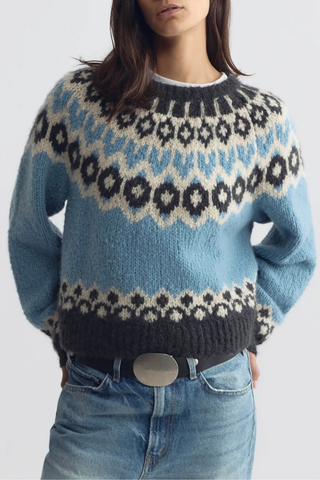 Isaline Sweater | Iceberg Blue Fair Isle