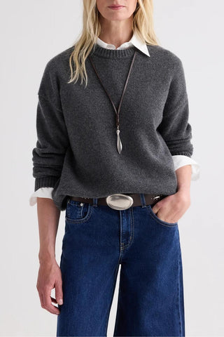 Shrug Cashmere Crewneck | Charcoal Grey