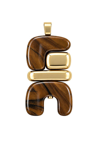 Fire Totem Pendant | Gold and Tiger Eye