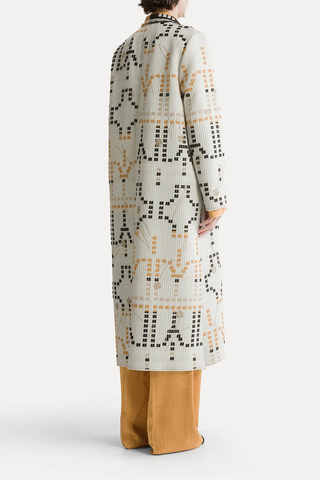 Samarcanda Embroidered Jacquard Long Coat | Opale