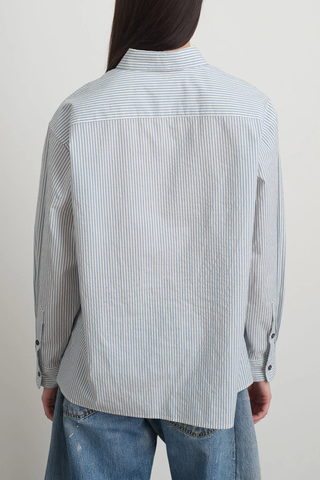 Nolan Shirt | Blue/White Yarn Dye Stripe