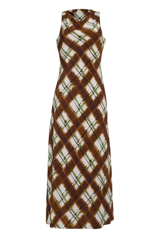 Crystal Midi Dress | Painted Plaid Brown