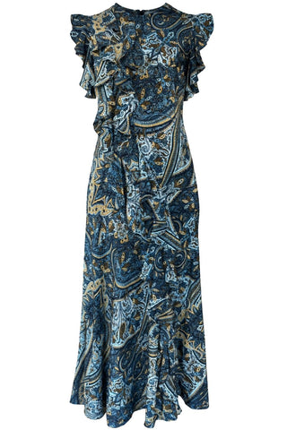 Ameline Sleeveless Silk Dress | Prussian