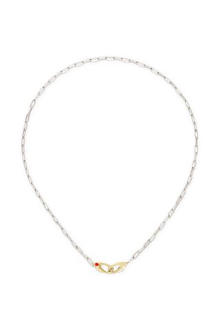Mixed Paperclip Chain Sterling Silver/14K Gold | 16"