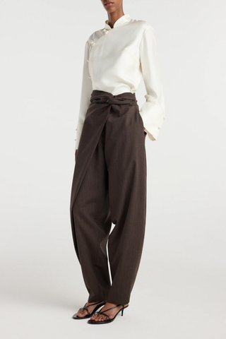 Sarong Knot Trousers | Dark Brown