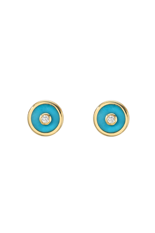Mini Compass Studs | Turquoise