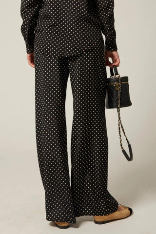 Silk Easy Pants | Black Polka Dot