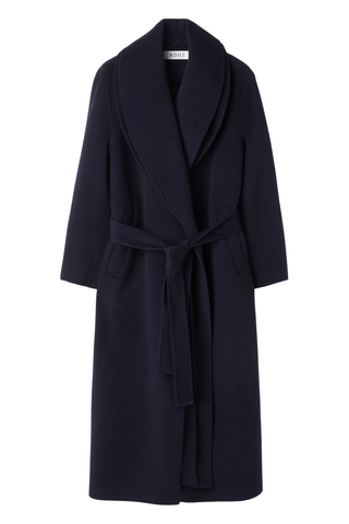 Signature Double-Faced Scarf Coat | Navy