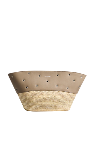 Basket Clutch | Tahini/Silver