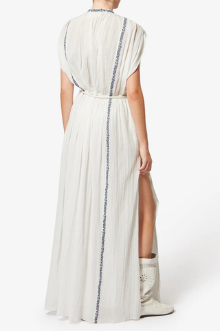 Liviane Dress | Ecru / Blue