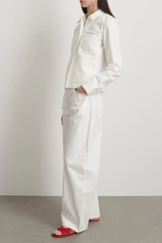 Denim Shirt Jacket | Chalk White