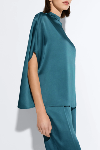 Satin Cape Tee | Dark Teal