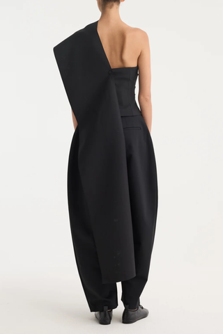 One-Shoulder Cape Top | Black