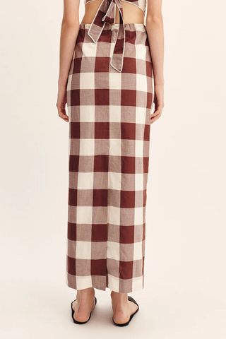 Mira Skirt | Mocha Gingham