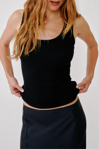 Coco Scoop Neck Tank | Black