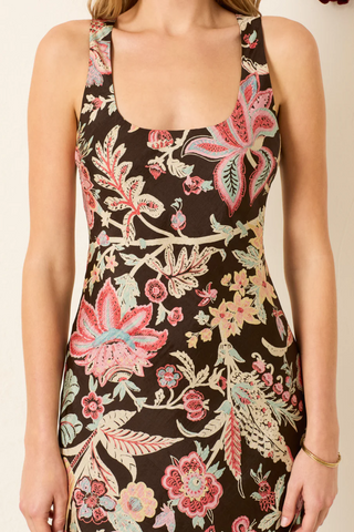 Adele Terra Floral Silk Dress | Brown Terra