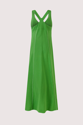 Row, Row, Row Your Buttons Dress | Grass Green