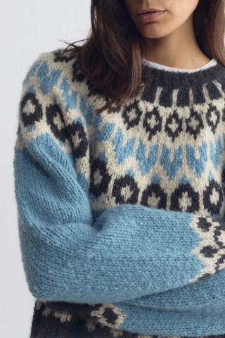 Isaline Sweater | Iceberg Blue Fair Isle