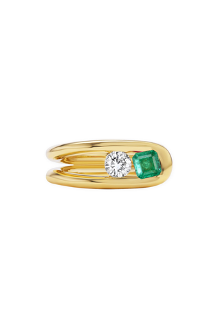 Impact Ring | Emerald and Diamond