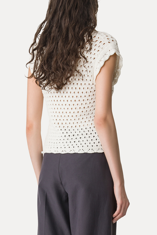 Organic Cotton Embroidered Polo Shirt | Crystal